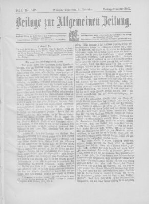 Allgemeine Zeitung Donnerstag 31. Dezember 1891