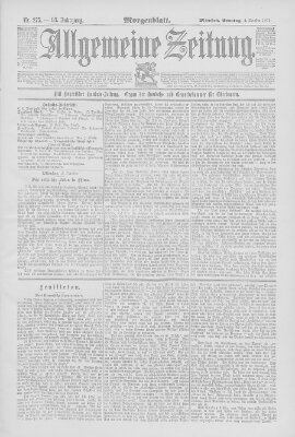 Allgemeine Zeitung Sonntag 4. Oktober 1891