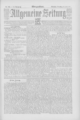 Allgemeine Zeitung Dienstag 20. Oktober 1891