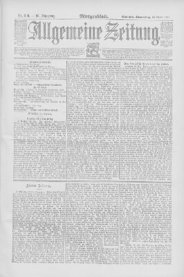 Allgemeine Zeitung Donnerstag 29. Oktober 1891