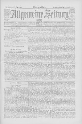 Allgemeine Zeitung Samstag 7. November 1891