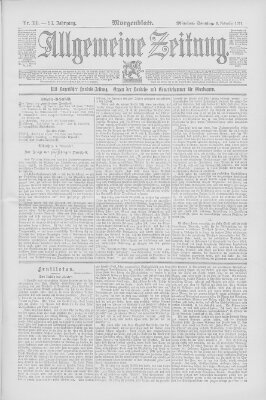 Allgemeine Zeitung Sonntag 8. November 1891