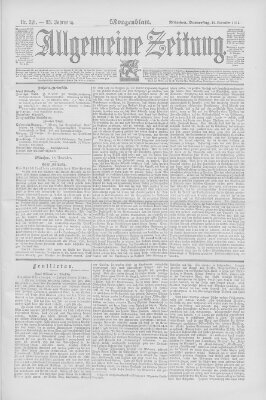 Allgemeine Zeitung Donnerstag 19. November 1891