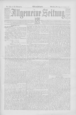 Allgemeine Zeitung Montag 23. November 1891