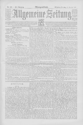 Allgemeine Zeitung Dienstag 24. November 1891