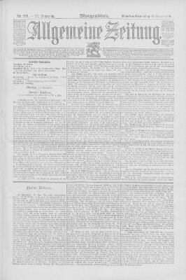 Allgemeine Zeitung Donnerstag 26. November 1891