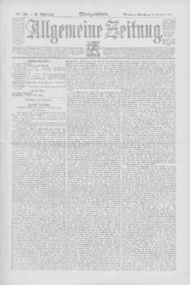 Allgemeine Zeitung Samstag 28. November 1891