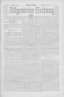 Allgemeine Zeitung Mittwoch 9. Dezember 1891