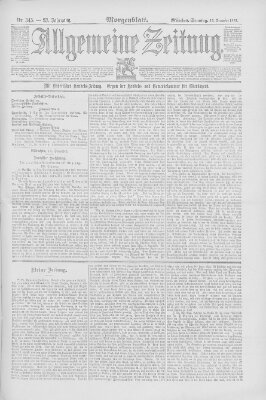 Allgemeine Zeitung Sonntag 13. Dezember 1891