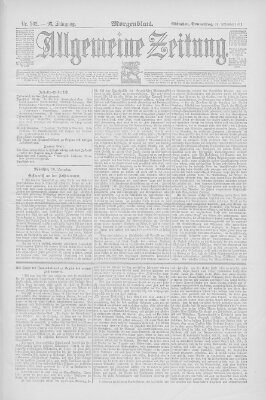 Allgemeine Zeitung Donnerstag 31. Dezember 1891