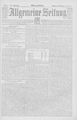 Allgemeine Zeitung Sonntag 3. Januar 1892