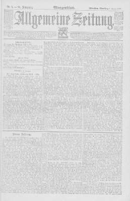 Allgemeine Zeitung Dienstag 5. Januar 1892