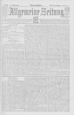 Allgemeine Zeitung Samstag 16. Januar 1892