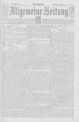 Allgemeine Zeitung Montag 18. Januar 1892