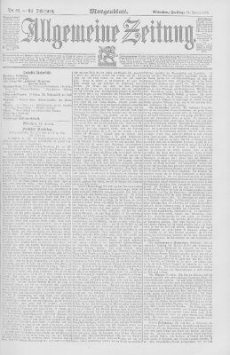 Allgemeine Zeitung Freitag 22. Januar 1892