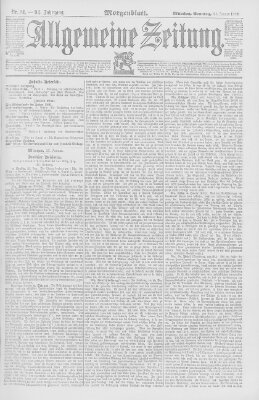 Allgemeine Zeitung Sonntag 24. Januar 1892