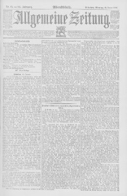 Allgemeine Zeitung Montag 25. Januar 1892