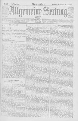 Allgemeine Zeitung Mittwoch 27. Januar 1892