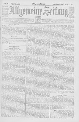 Allgemeine Zeitung Samstag 30. Januar 1892