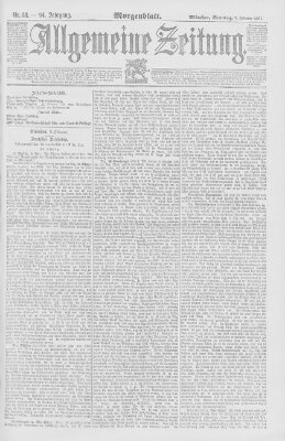 Allgemeine Zeitung Sonntag 7. Februar 1892