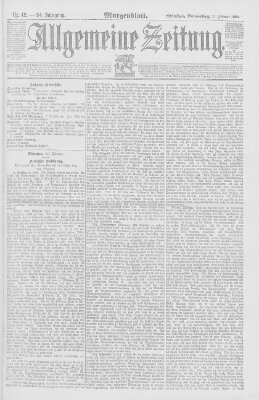 Allgemeine Zeitung Donnerstag 11. Februar 1892