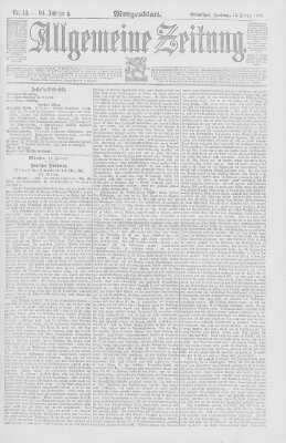 Allgemeine Zeitung Freitag 12. Februar 1892