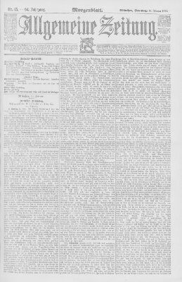 Allgemeine Zeitung Sonntag 14. Februar 1892