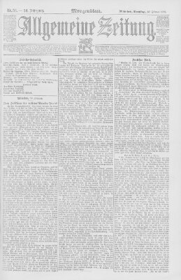 Allgemeine Zeitung Samstag 27. Februar 1892