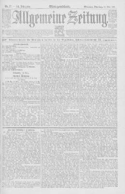 Allgemeine Zeitung Dienstag 15. März 1892