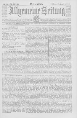 Allgemeine Zeitung Dienstag 5. April 1892