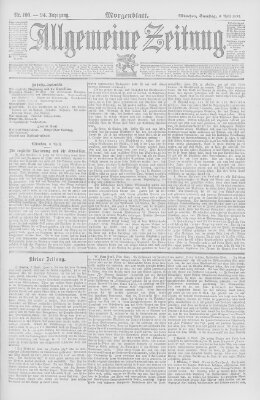 Allgemeine Zeitung Samstag 9. April 1892