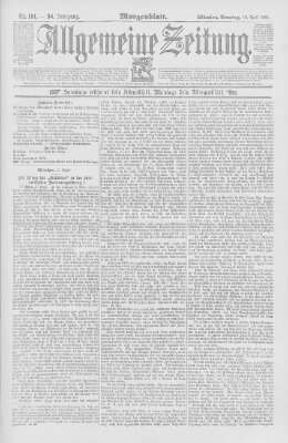 Allgemeine Zeitung Sonntag 10. April 1892