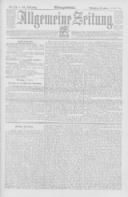 Allgemeine Zeitung Dienstag 12. April 1892