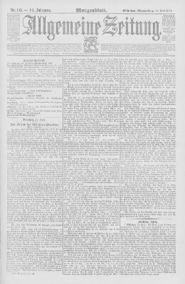 Allgemeine Zeitung Donnerstag 14. April 1892