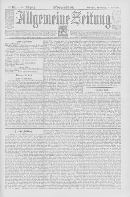 Allgemeine Zeitung Mittwoch 27. April 1892