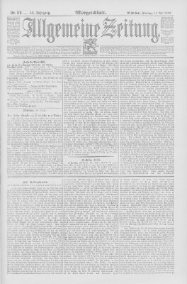 Allgemeine Zeitung Freitag 29. April 1892