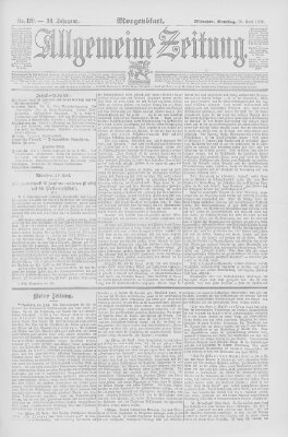 Allgemeine Zeitung Samstag 30. April 1892