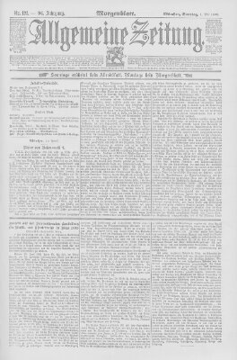 Allgemeine Zeitung Sonntag 1. Mai 1892