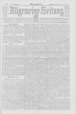 Allgemeine Zeitung Donnerstag 2. Juni 1892