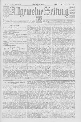 Allgemeine Zeitung Samstag 11. Juni 1892