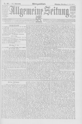 Allgemeine Zeitung Samstag 18. Juni 1892