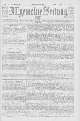 Allgemeine Zeitung Samstag 25. Juni 1892