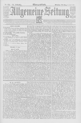 Allgemeine Zeitung Dienstag 28. Juni 1892