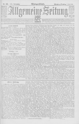 Allgemeine Zeitung Dienstag 5. Juli 1892