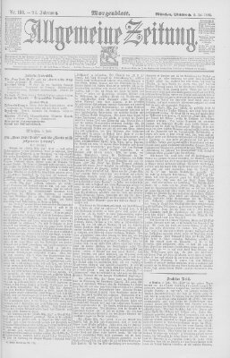 Allgemeine Zeitung Mittwoch 6. Juli 1892