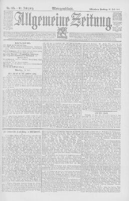 Allgemeine Zeitung Freitag 15. Juli 1892