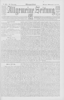 Allgemeine Zeitung Mittwoch 27. Juli 1892