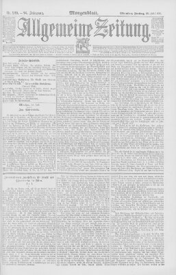 Allgemeine Zeitung Freitag 29. Juli 1892