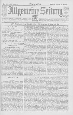 Allgemeine Zeitung Sonntag 31. Juli 1892