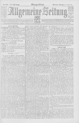 Allgemeine Zeitung Dienstag 2. August 1892